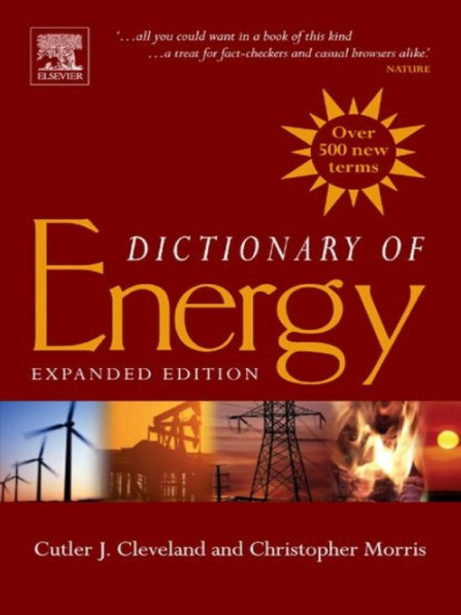 Title details for Dictionary of Energy by Cutler J. Cleveland - Wait list